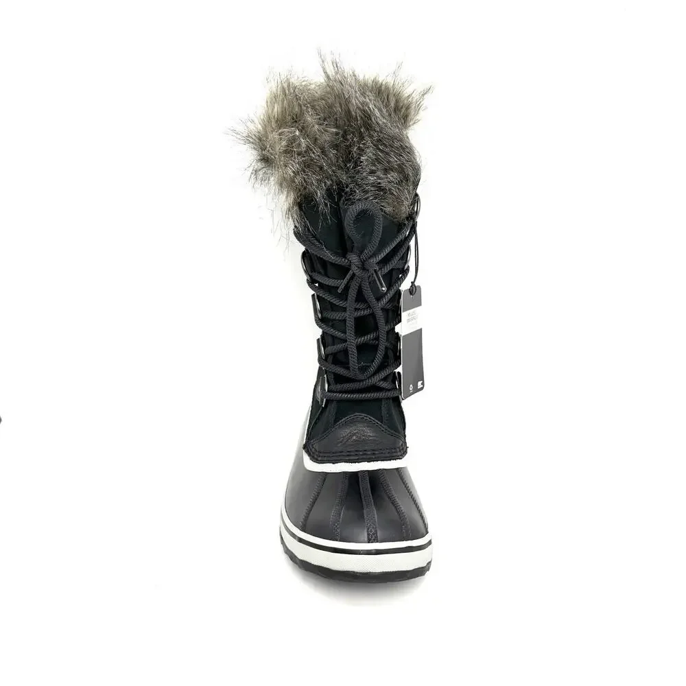 SOREL Women’s Joan of Arctic Winter Snow Boots Black Faux Fur Size 9 New